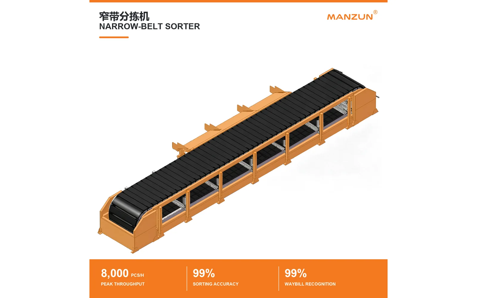 Narrow-belt sorter